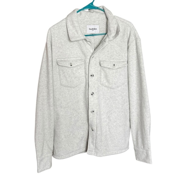 Goodfellow Women's Sherpa Jacket Medium Gray Pockets Warm Oversized - Picture 1 of 5